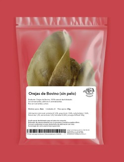 Snack Orejas de Bovino sin pelo