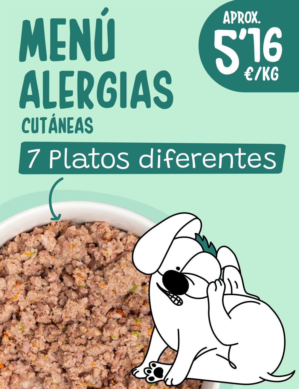 Menú Alergias Cutáneas COCINADO 5kg
