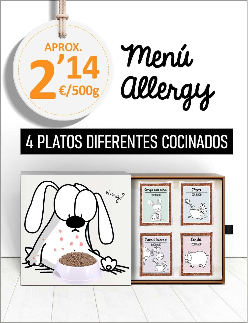 Menú Alergias Cutáneas COCINADO de 5 a 10kg GUAU AND CAT - 1