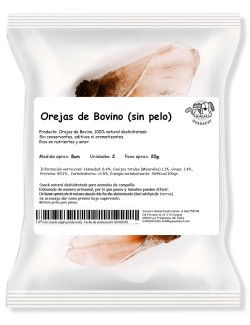 Snack Orejas de Bovino sin pelo GUAU AND CAT - 2