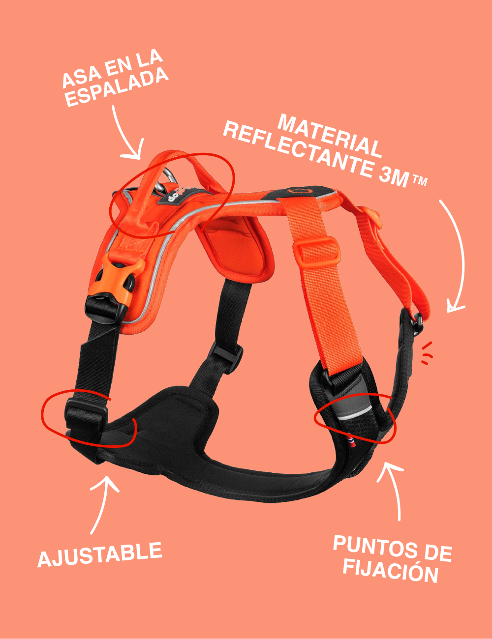 NON-STOP DOGWEAR RAMBLE HARNESS NEGRO/NARANJA