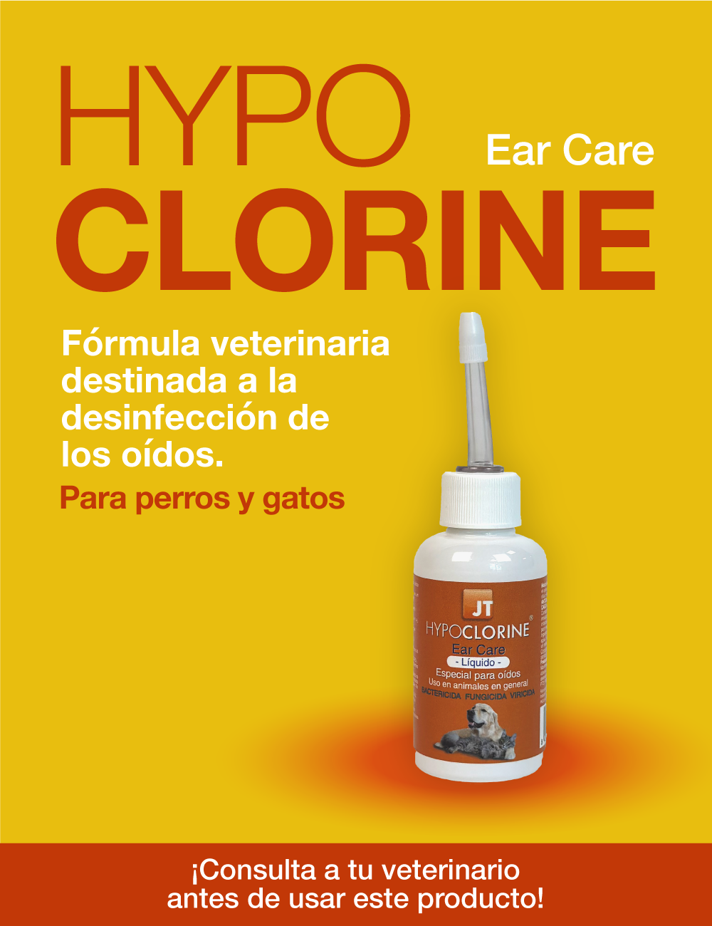 DESINFECTANTE ÓTICO HYPOCLORINE (BACTERICIDA,FUNGICIDA,VIRICIDA) 60ML JTPHARMA