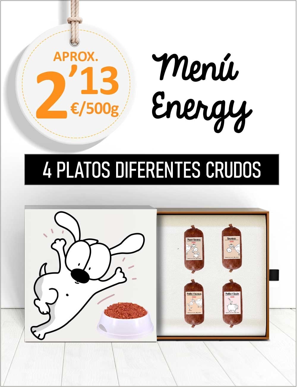 Menú Perros Activos CRUDO de 5 a 15kg