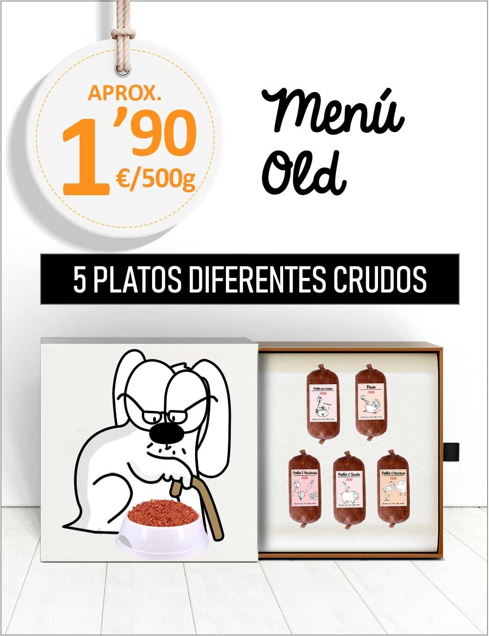 Menú Perros Senior CRUDO de 5 a 15kg