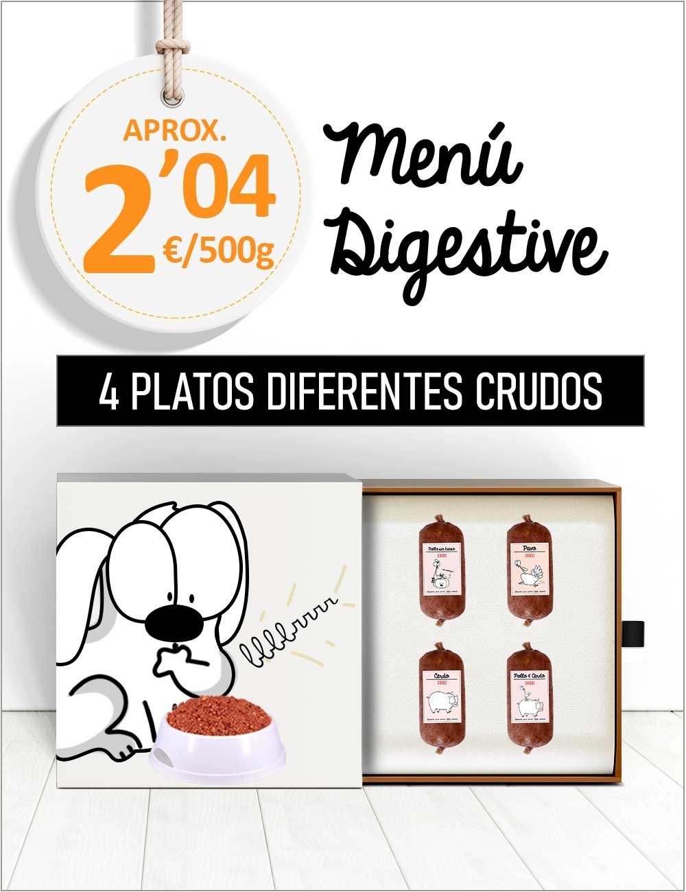 Menú Problemas Digestivos CRUDO de 5 a 15kg