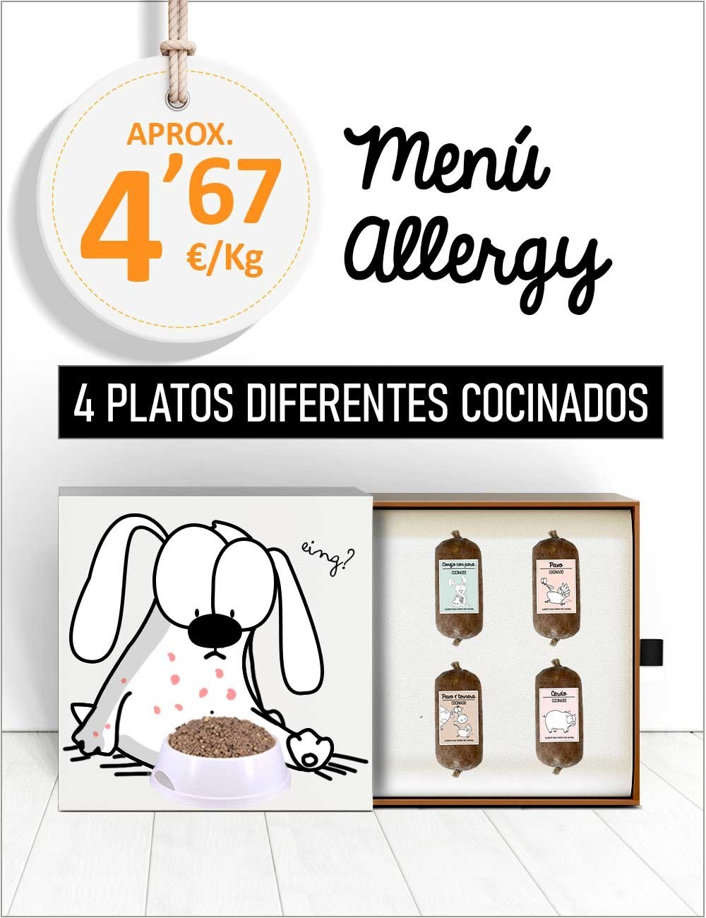 Menú Alergias Cutáneas COCINADO de 5 a 25kg