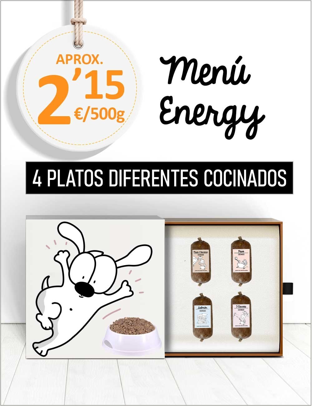 Menú Perros Activos COCINADO de 5 a 15kg