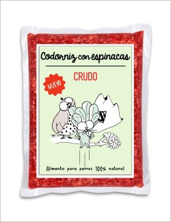 Codorniz con Espinacas CRUDO