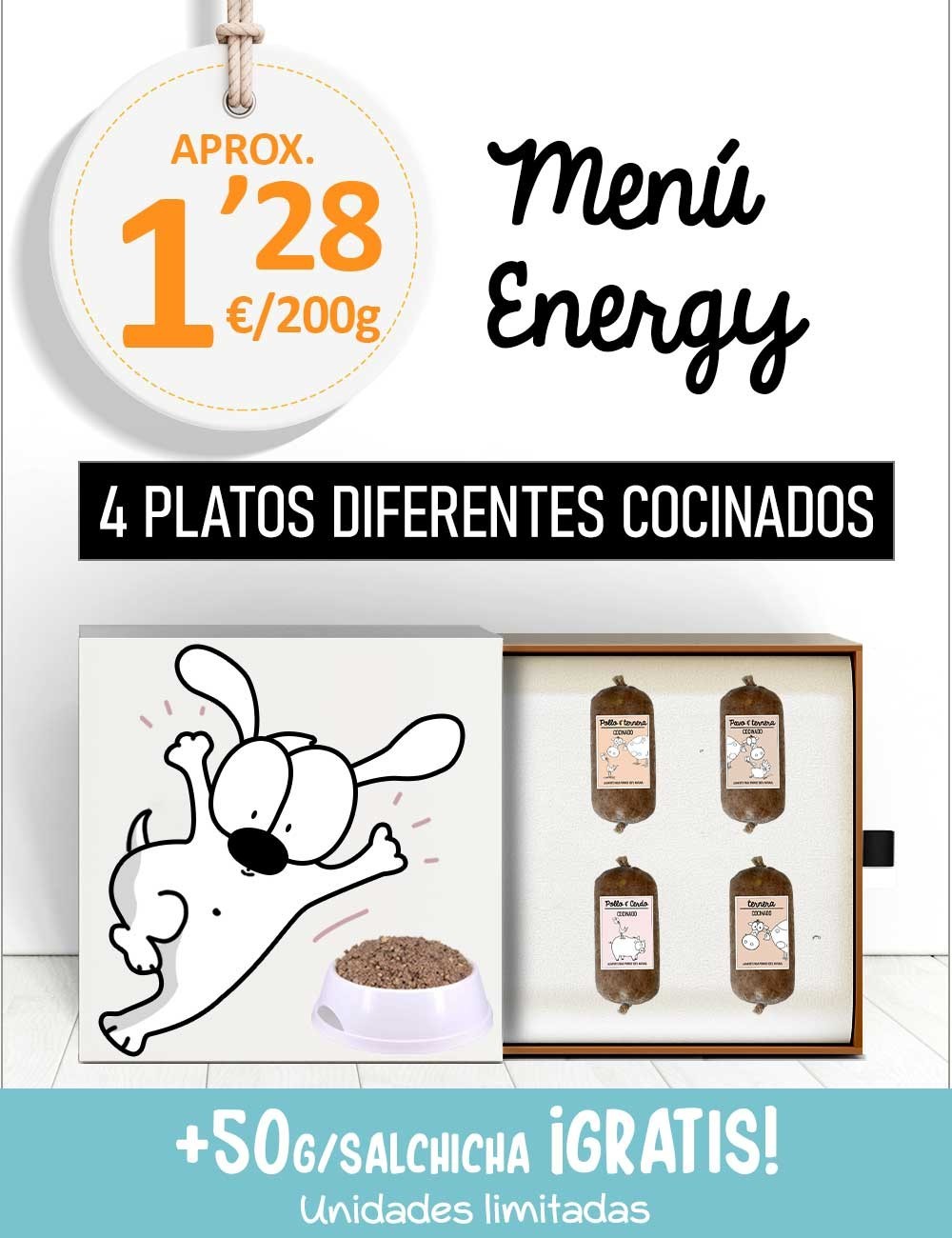 Menú Perros Activos COCINADO de 5kg