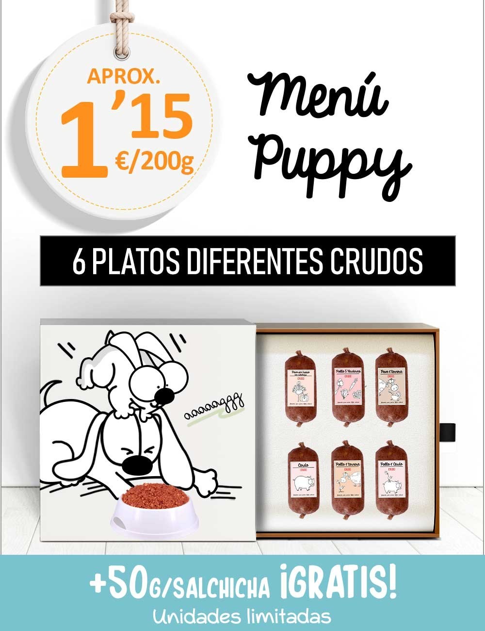 Menú Cachorros CRUDO de 5kg