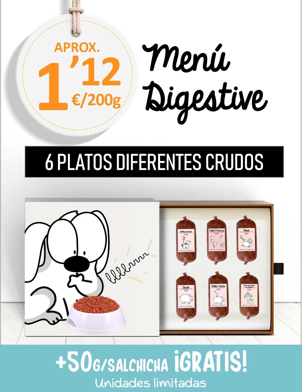 Menú Problemas Digestivos CRUDO de 5kg