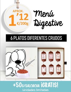 Menú Problemas Digestivos CRUDO de 5kg