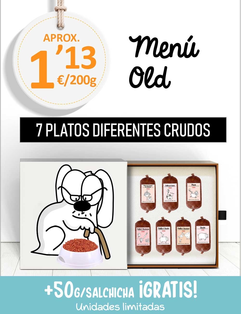 Menú Perros Senior CRUDO de 5kg