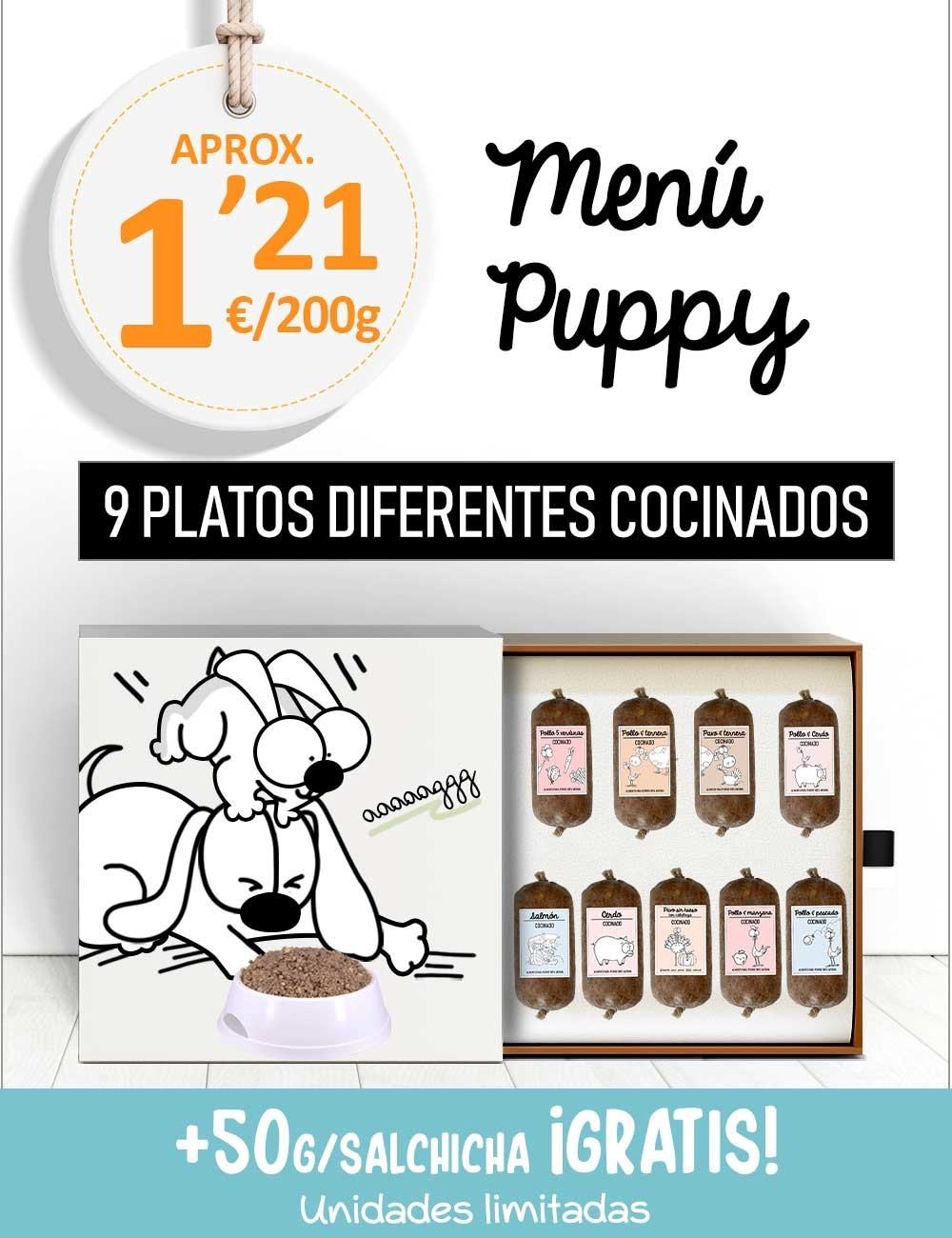 Menú Cachorros COCINADO de 5kg