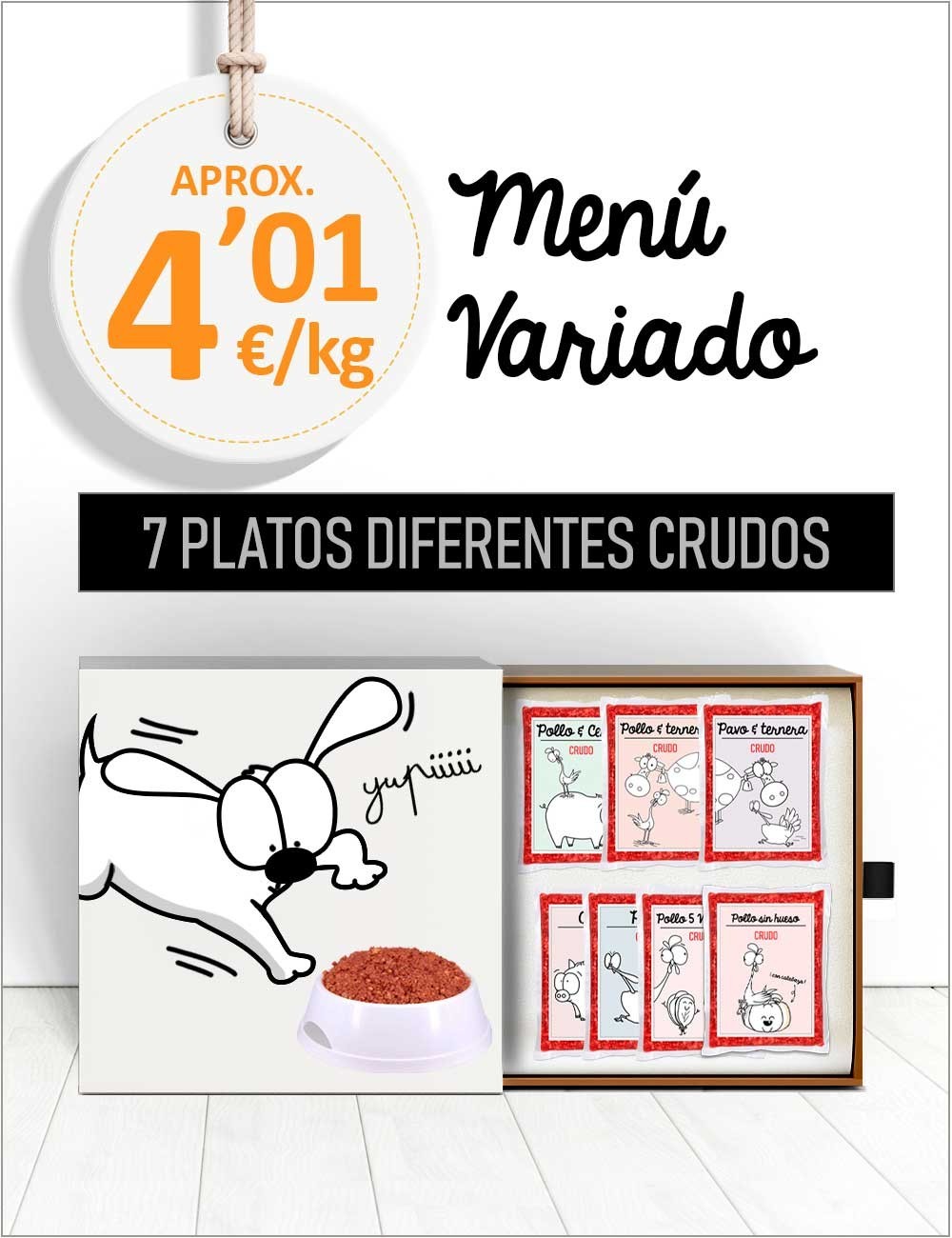 Menú Variado CRUDO de 15 a 25kg