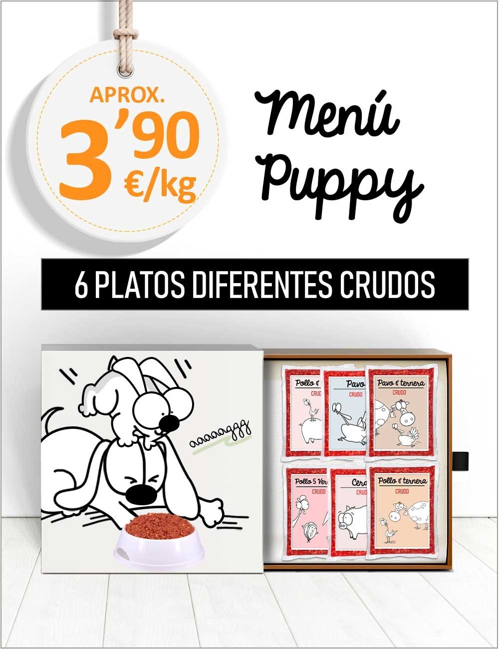 Menú Cachorros CRUDO de 15 a 25kg