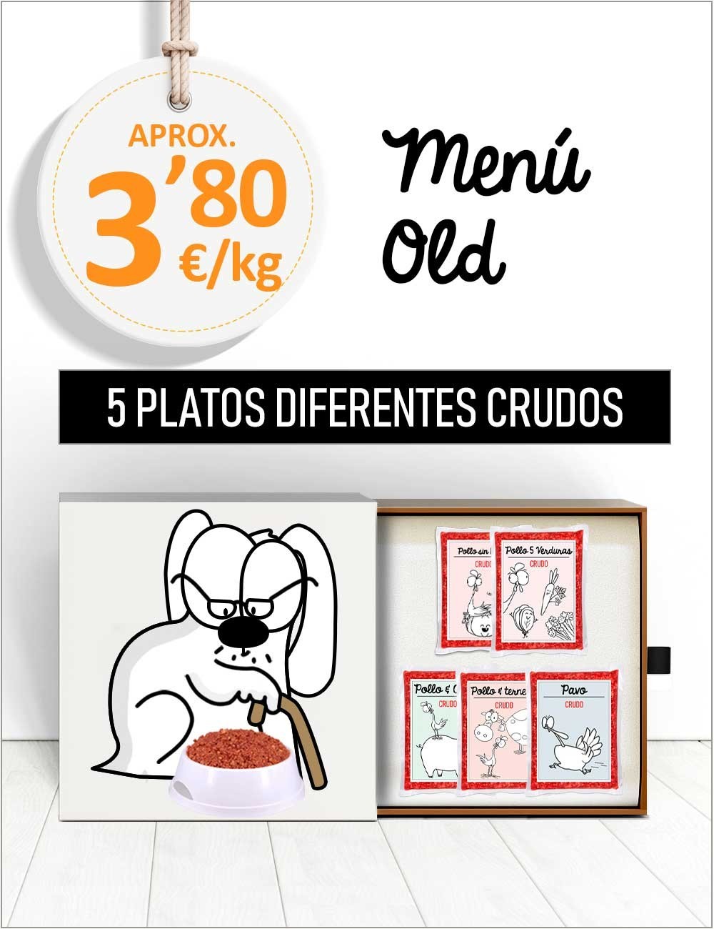 Menú Perros Sénior CRUDO de 15 a 25kg