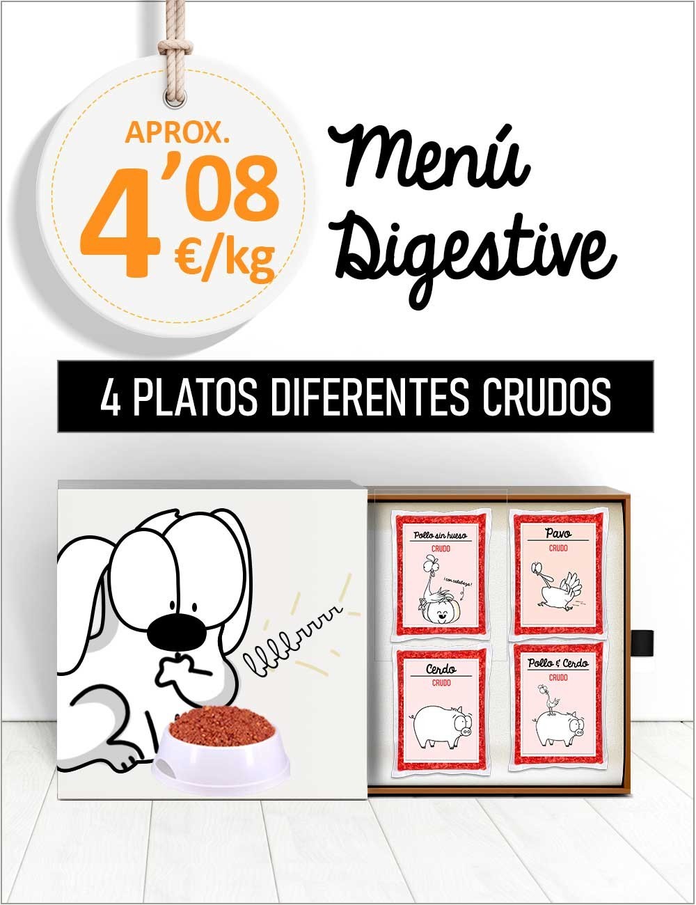 Menú Problemas Digestivos CRUDO de 15 a 25kg