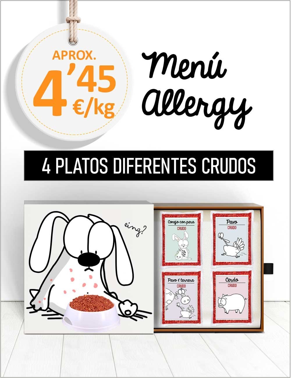 Menú Alergias Cutáneas CRUDO de 15 a 25kg