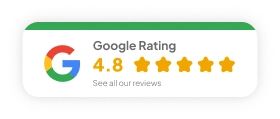 Valoración media de 4,8 sobre 5 en Google